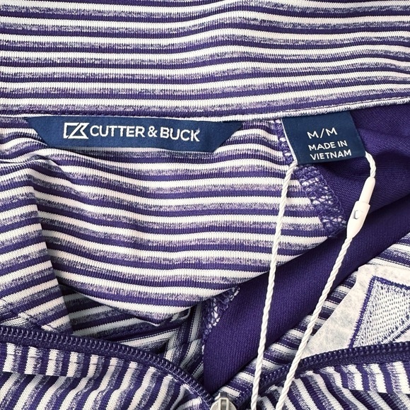 Northwestern Wildcats Cutter & Buck Striped 1/4 Zip Pullover Size Medium - Picture 6 of 11